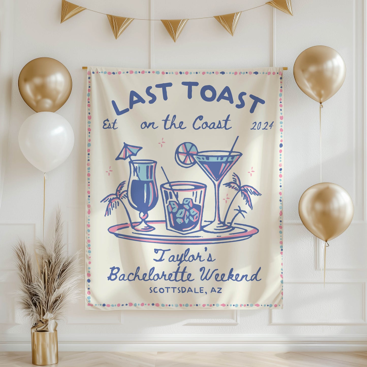 Beach Bachelorette Banner – Custom Bach Décor | #54