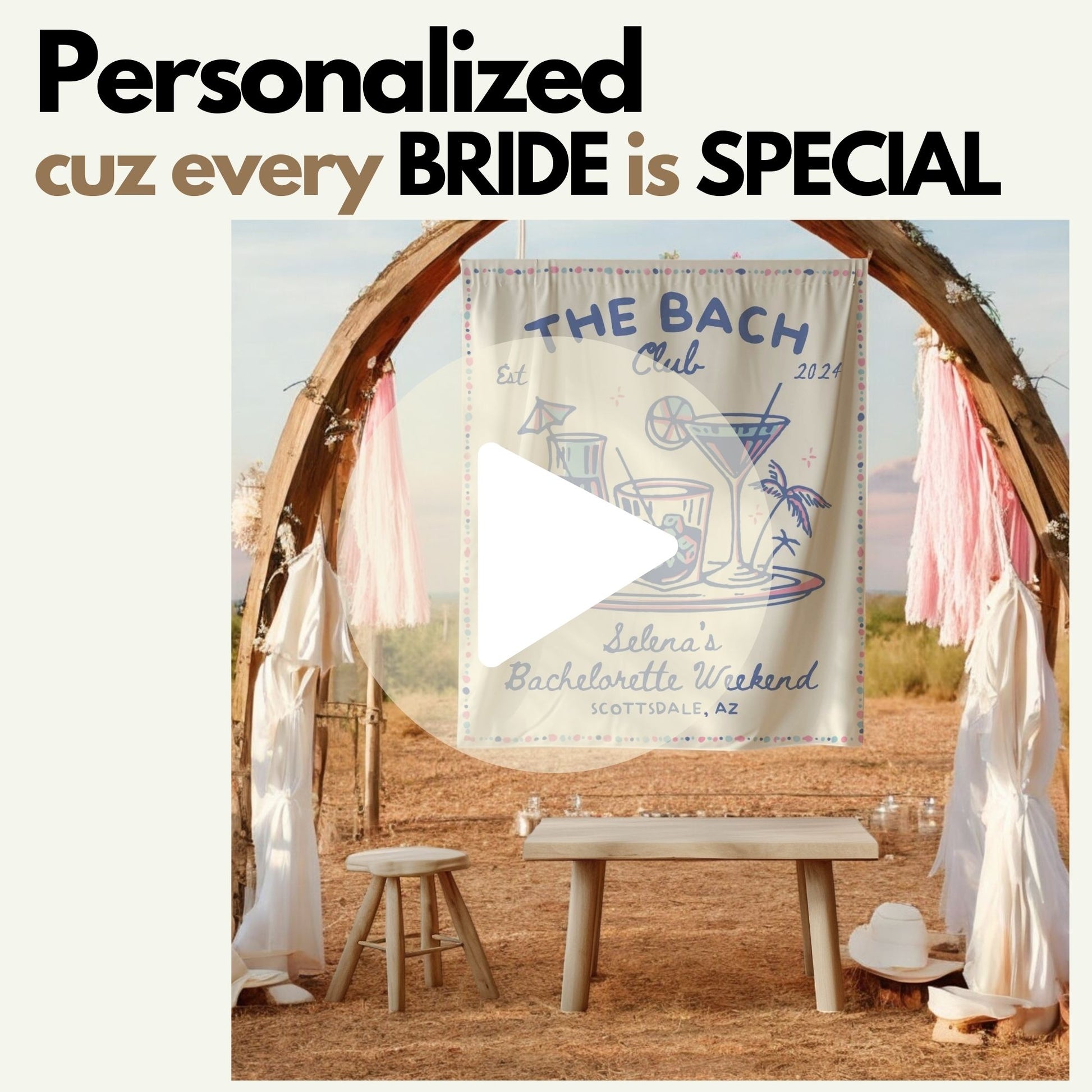 Beach Bachelorette Banner – Custom Bach Decor for Waves, Sun & Shoreline Gatherings