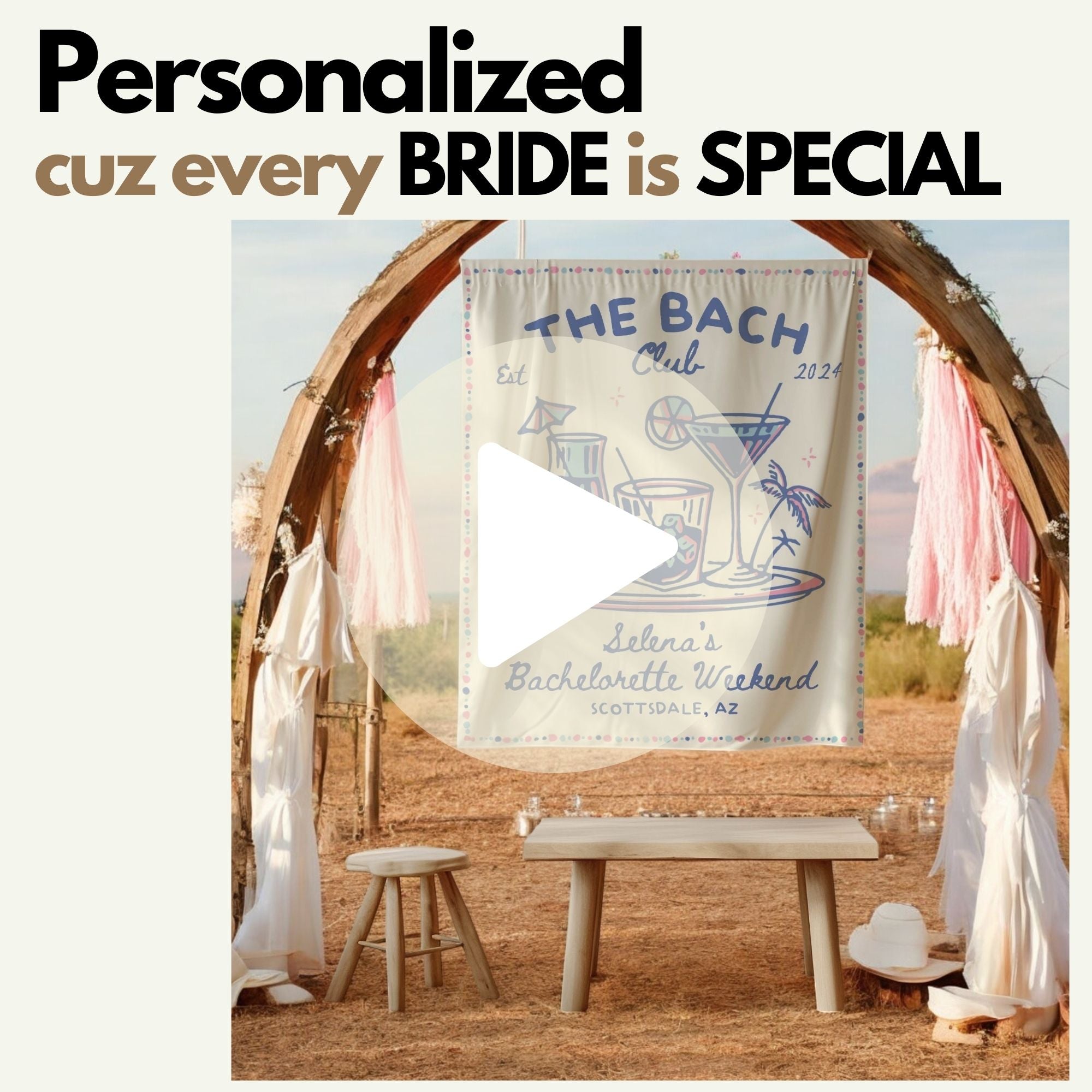 Beach Bachelorette Banner – Custom Bach Decor for Waves, Sun & Shoreline Gatherings
